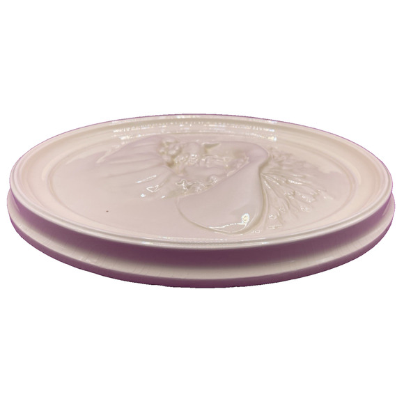 Vintage 1970s Duncan Ceramic Cameo Syle Portrait of Lady in Hat and Dog - Picture 11 of 11